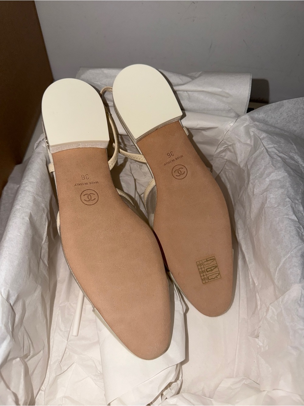 Chanel Ivory Mesh Slingbacks | Size 36 - Picture 6 of 15